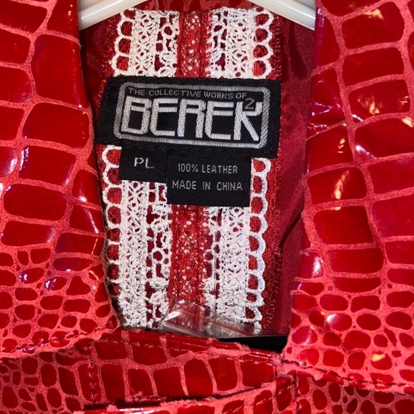 *Brand New With Tags!* Berek Red Leather Crocodile Jacket - Picture 3 of 4